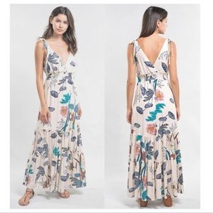 NWT Lovestitch Off White Floral Maxi Dress Size M